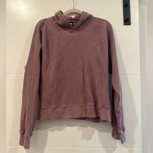 The North Face Waffle-Knit Chabot Hoodie in Dusty Mauve